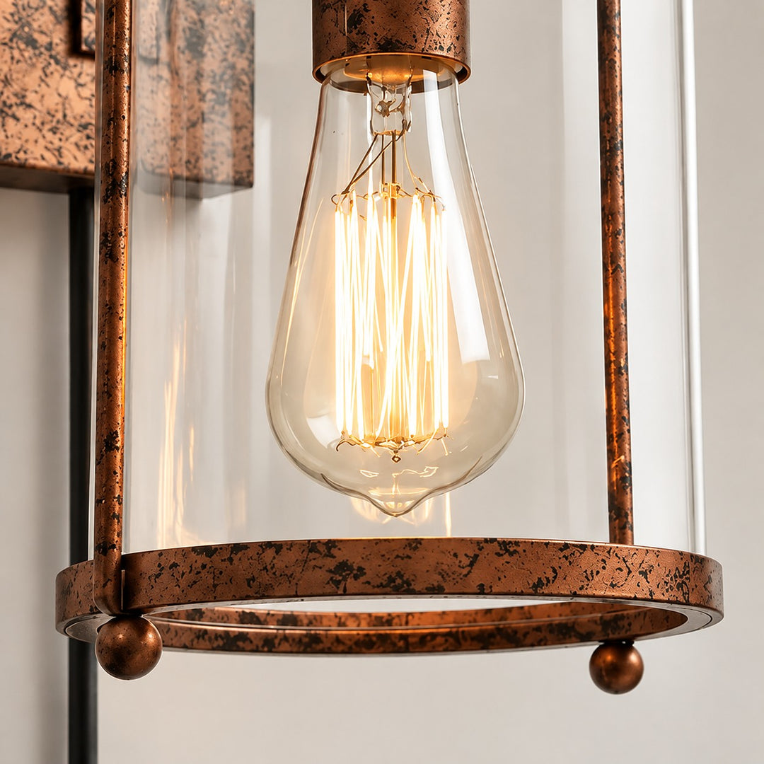 Carson Industrial Metal Glass Jar Plug-In Wall Sconce