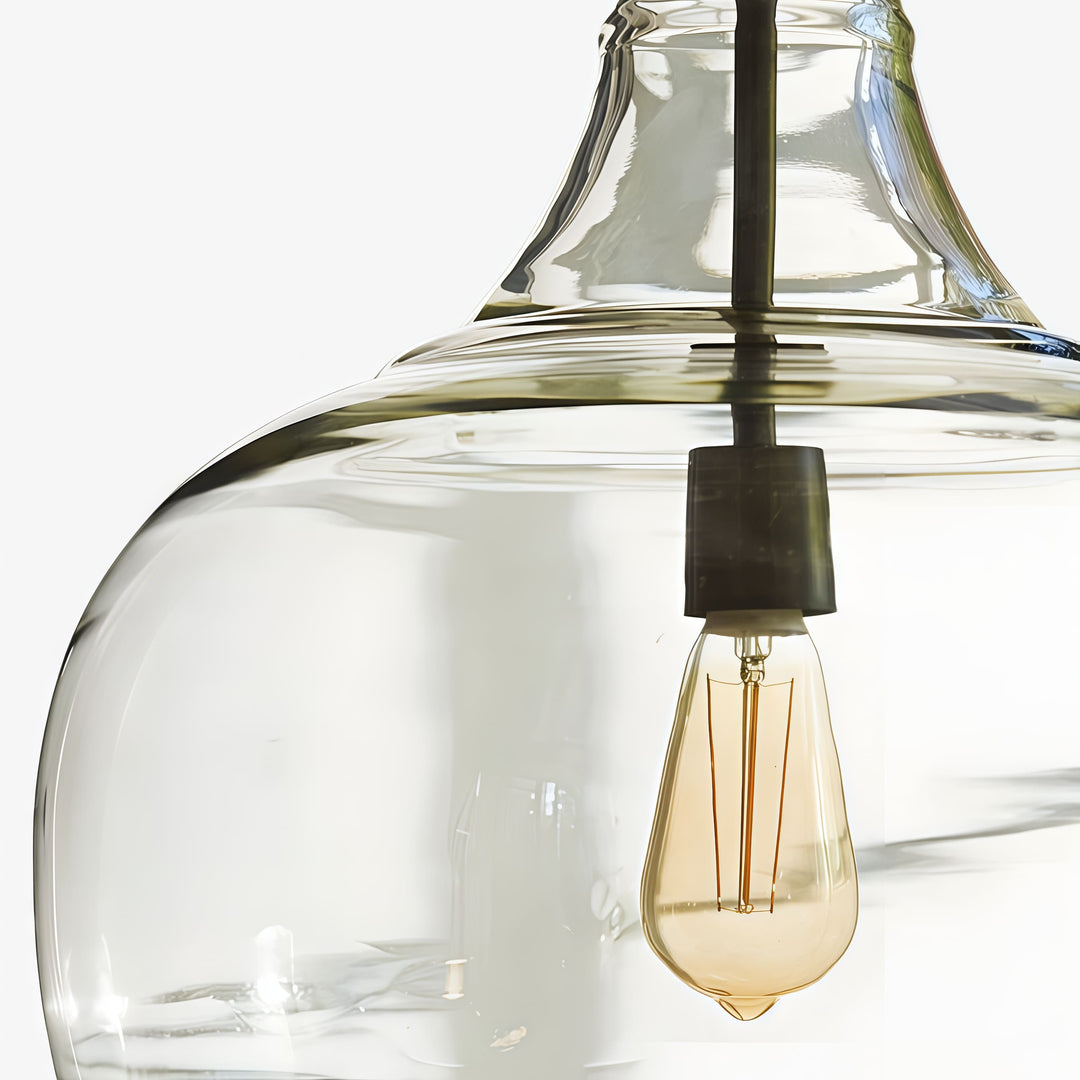 Lirra Hand Blown Glass Hanging Light – Industrial Style for Living Rooms and Entryways U11