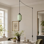 Bild in Gallery-Viewer laden, Fluted Glass Antique Brass Plug-In Pendant