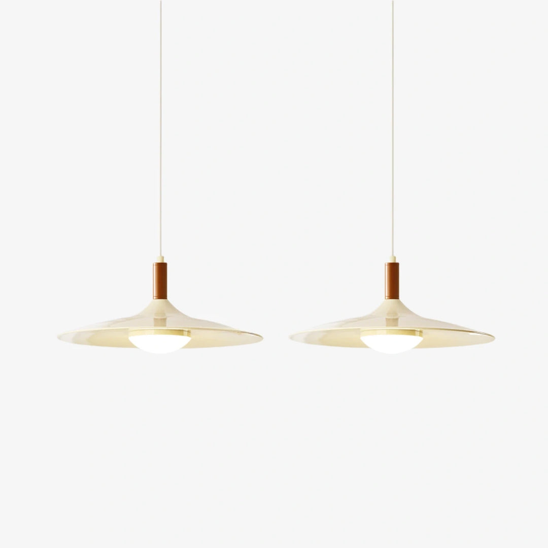 Cream Saucer Pendant Light