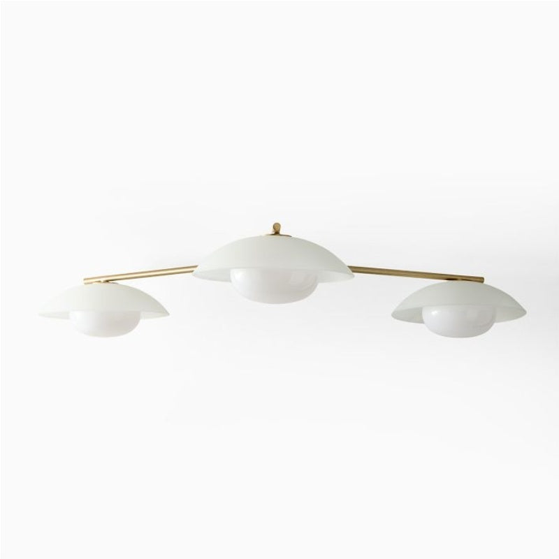 Lámpara de techo empotrada Elorina de 3 luces de vidrio y metal: una elegante luminaria para espacios modernos.
