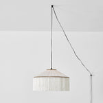 Bild in Gallery-Viewer laden, Beige Pleated Fabric Fringe Plug-In Pendant