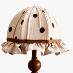 Bild in Gallery-Viewer laden, French Vintage Polka Dot Fabric Table Lamp with White or Brown Trim