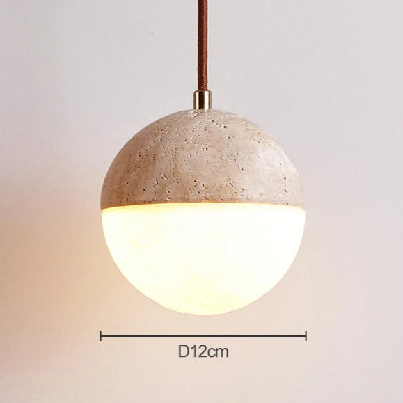 Travertine Ball Pendant Light