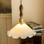 Load image into Gallery viewer, White Sculptural Glass Plug-In Pendant