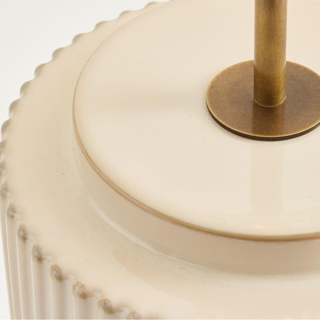 Ceruna Minimalistische Keramik-Tischlampe - Keramikfuß mit einem Lampenschirm aus Leinen