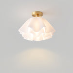 Load image into Gallery viewer, Lustra Pleated Retro Brass Acrylic Ceiling Light