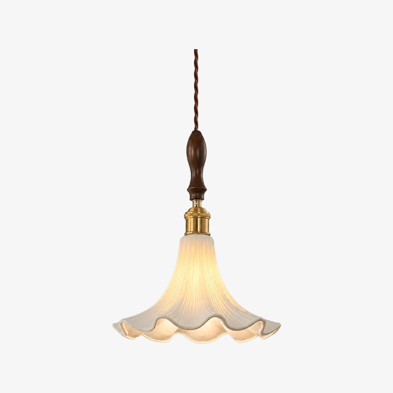 Cazelle French Vintage Flower Pendant Light – Retro Floral Hanging Lamp for Bedroom and Entryway