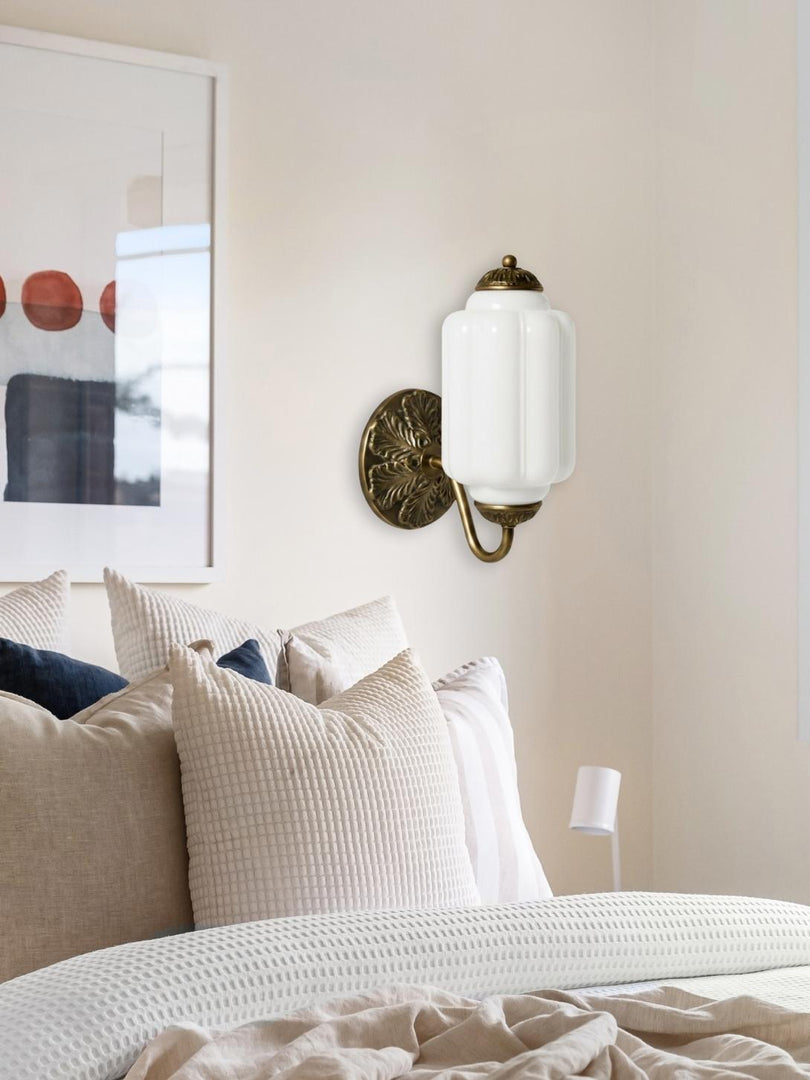 Vintage Milk Glass Sconce Bedside Hallway Eloise Wall Sconce