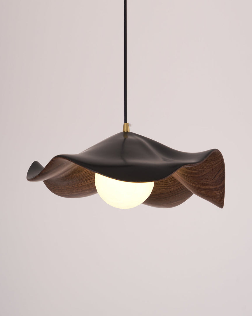 Leaf Vein Glass Plug-In Pendant Lamp