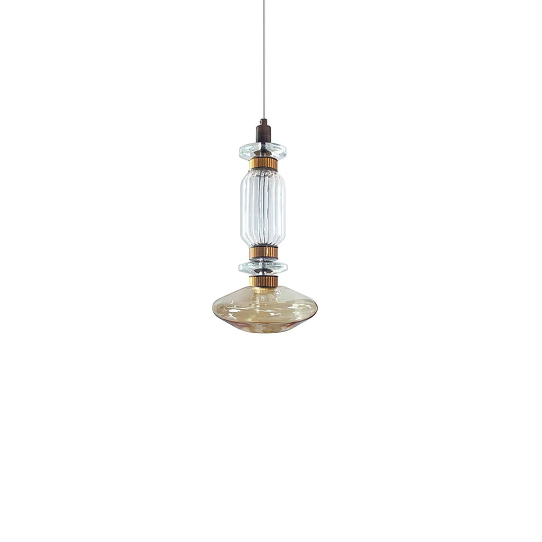 Suspension contemporaine - Fer, métal, verre, or, marron, résistante à l'humidité