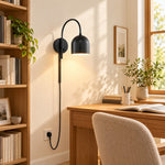 Charger l'image dans la visionneuse de galerie, Dome Arm Plug-In Cord Arched Metal Wall Sconce
