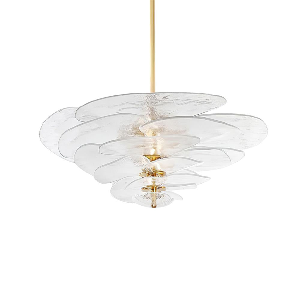 Lotus Leaf Layered Glass Chandelier