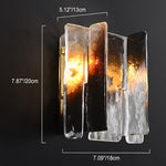 Cargar imagen en el visor de la Galería, Lámpara de pared moderna de lujo rectangular de cobre y vidrio de una luz para sala de estar
