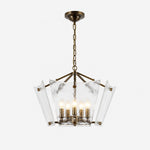 Bild in Gallery-Viewer laden, Textured Glass Panel Cage Chandelier
