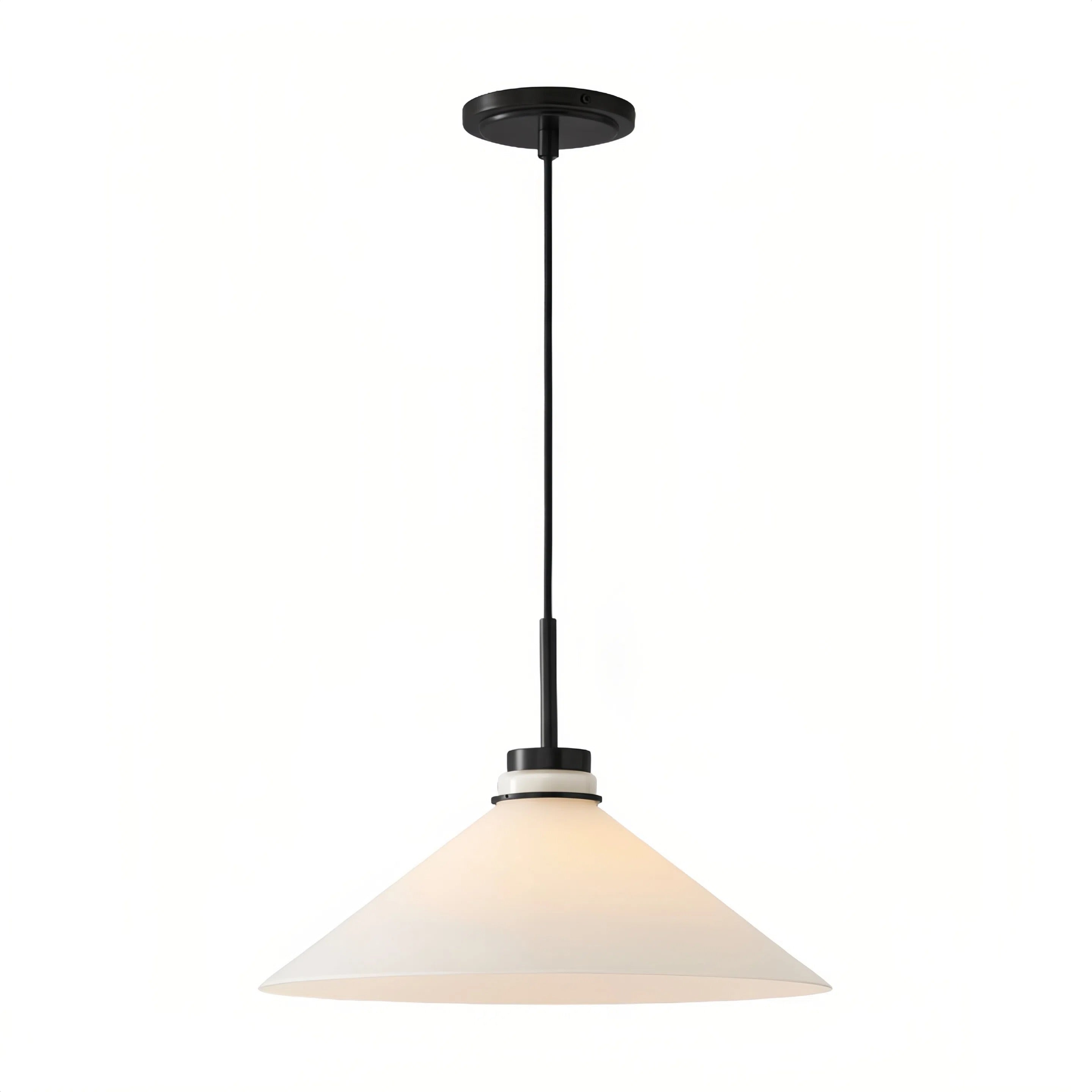 Aurenza Modern Farmhouse  Cone Pendant Light – Dimmable Kitchen and Entryway Lighting