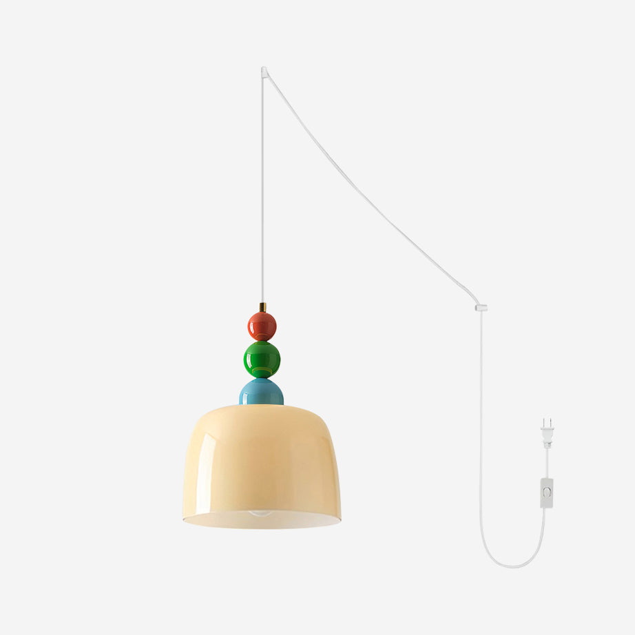 Colorful Beaded Glass Plug-In Pendant