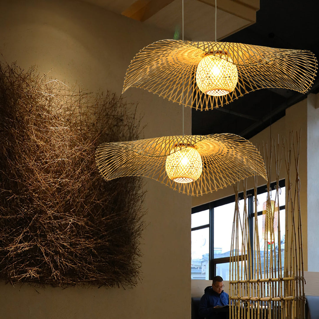 Natural Woven Shade Plug-In Light