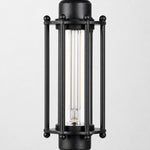 Load image into Gallery viewer, Close view of black tube guard frame and glass shade