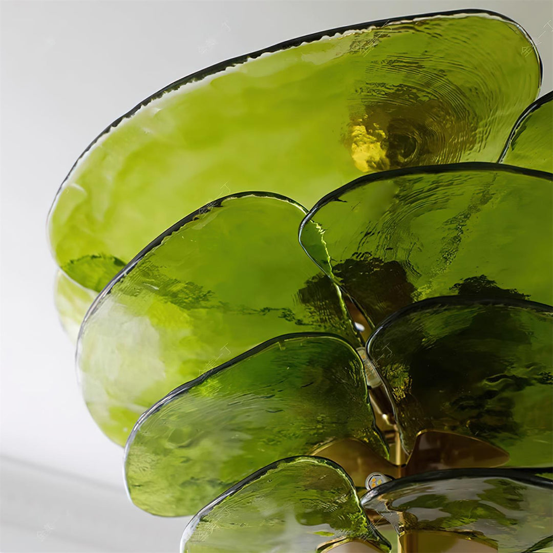 Lotus Leaf Layered Glass Chandelier