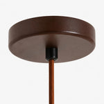 Cargar imagen en el visor de la Galería, Round wood canopy and woven cord detail of the pendant light
