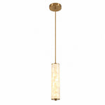 Bild in Gallery-Viewer laden, Nacrelith Capiz Shell Cylinder Brass Pendant Light - Nordic Bedroom Lighting
