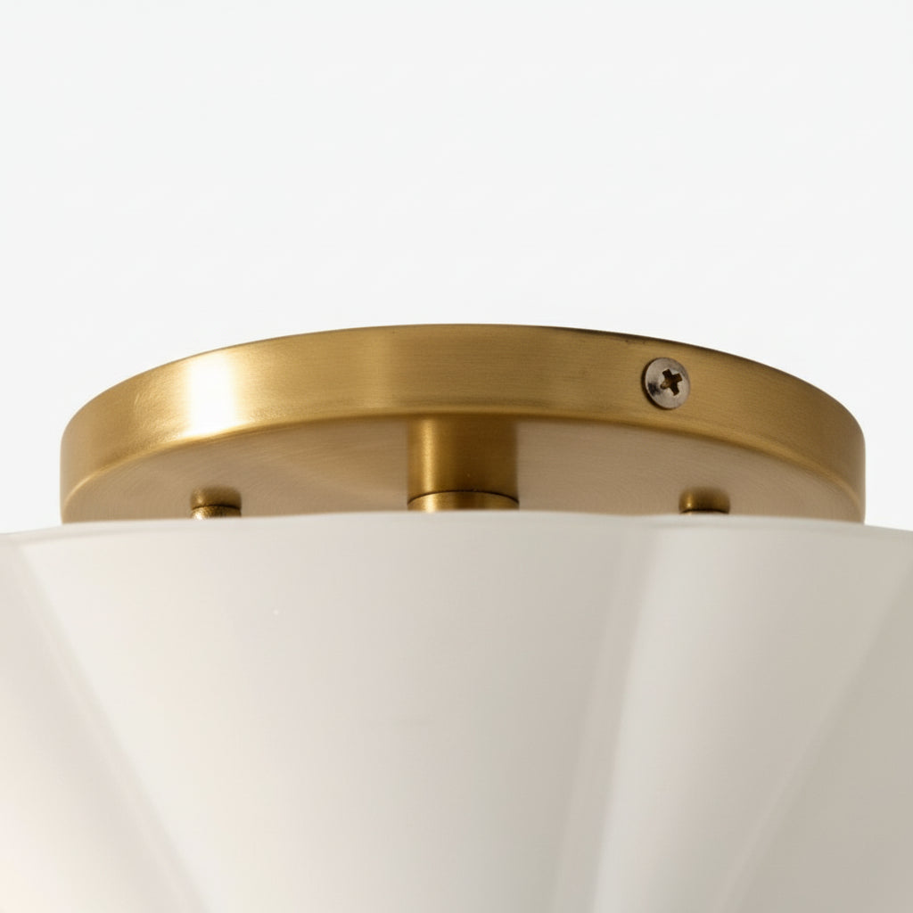 Mivie Schlanke Aufbaulampe – Vintage geripptes Glas und Champagnerbronze für moderne Wohnzimmer