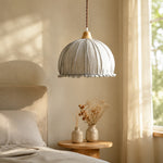 Load image into Gallery viewer, Ruched Fabric Pendant Light with Pleated Shade