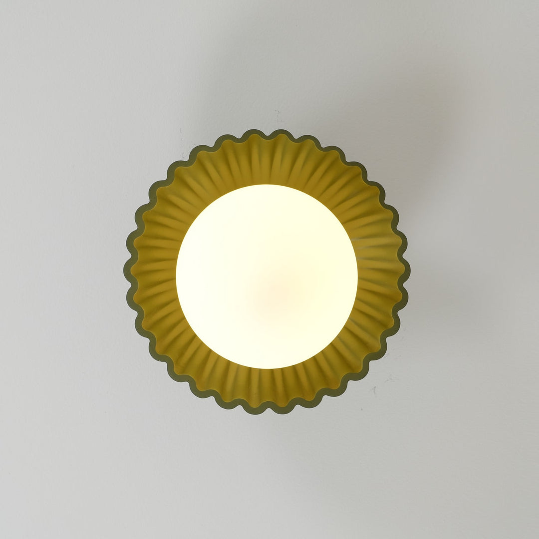 Plafonnier élégant de style Alien Cream en métal beige et verre