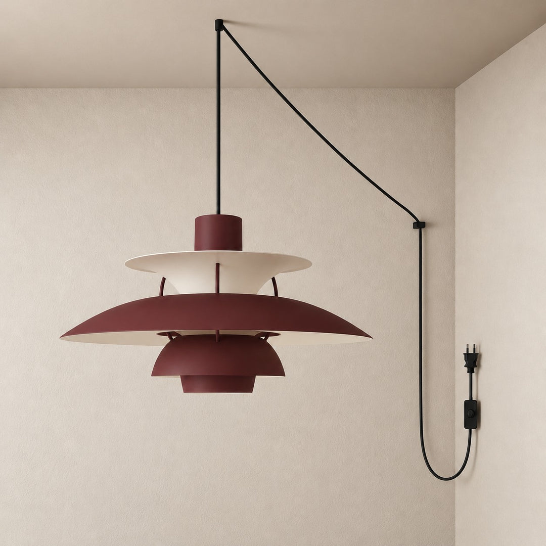 Modern Multilayer Colorful Plug‑in Swag Pendant Light - Metal Hanging Lamp