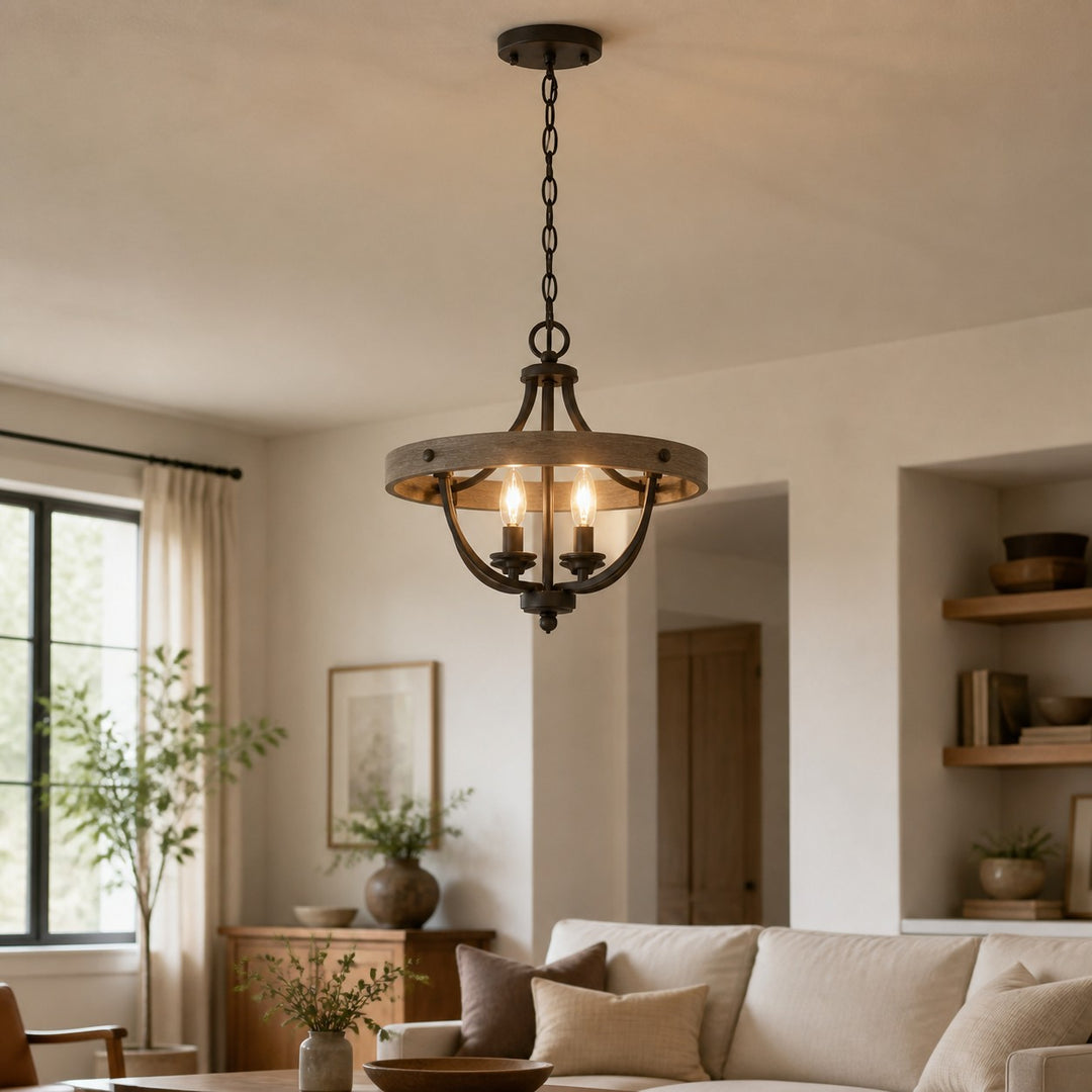 Vintage-Deckenleuchte zur halbflachen Montage im Landhausstil