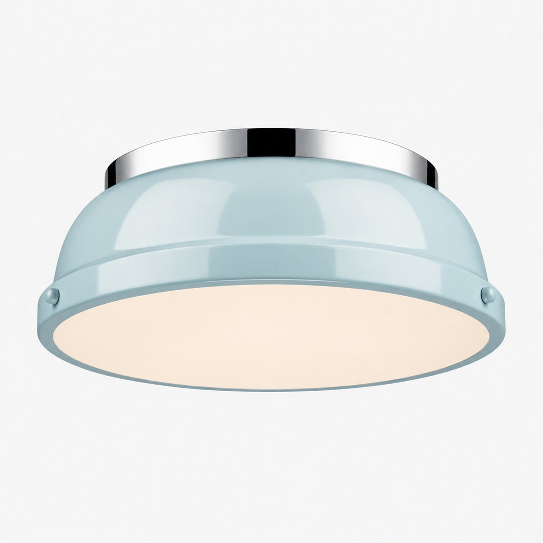Metal Flush Mount Ceiling Fixture with Frosted Diffuser