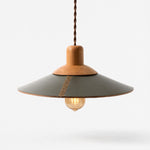 Load image into Gallery viewer, Dark green leather pendant light
