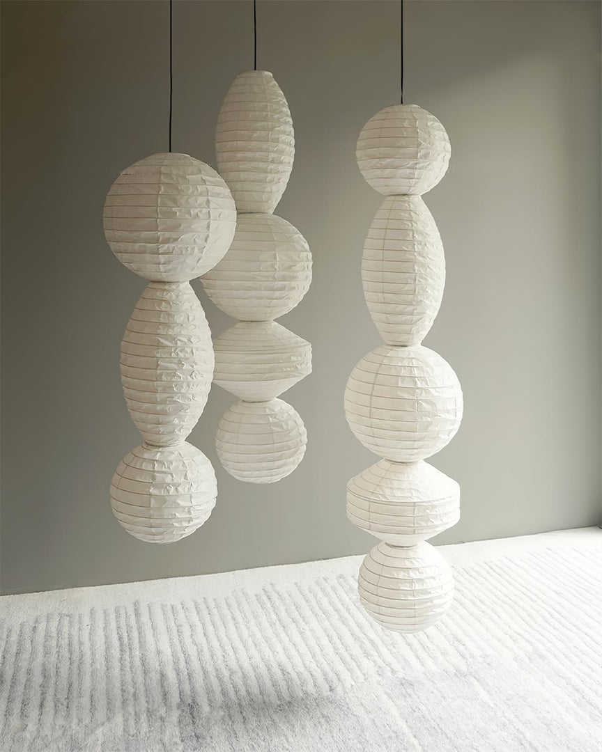 Stacked Paper Plug-In Pendant Lamp