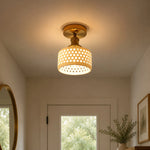 Cargar imagen en el visor de la Galería, Grid ceramic ceiling light mounted in an entryway