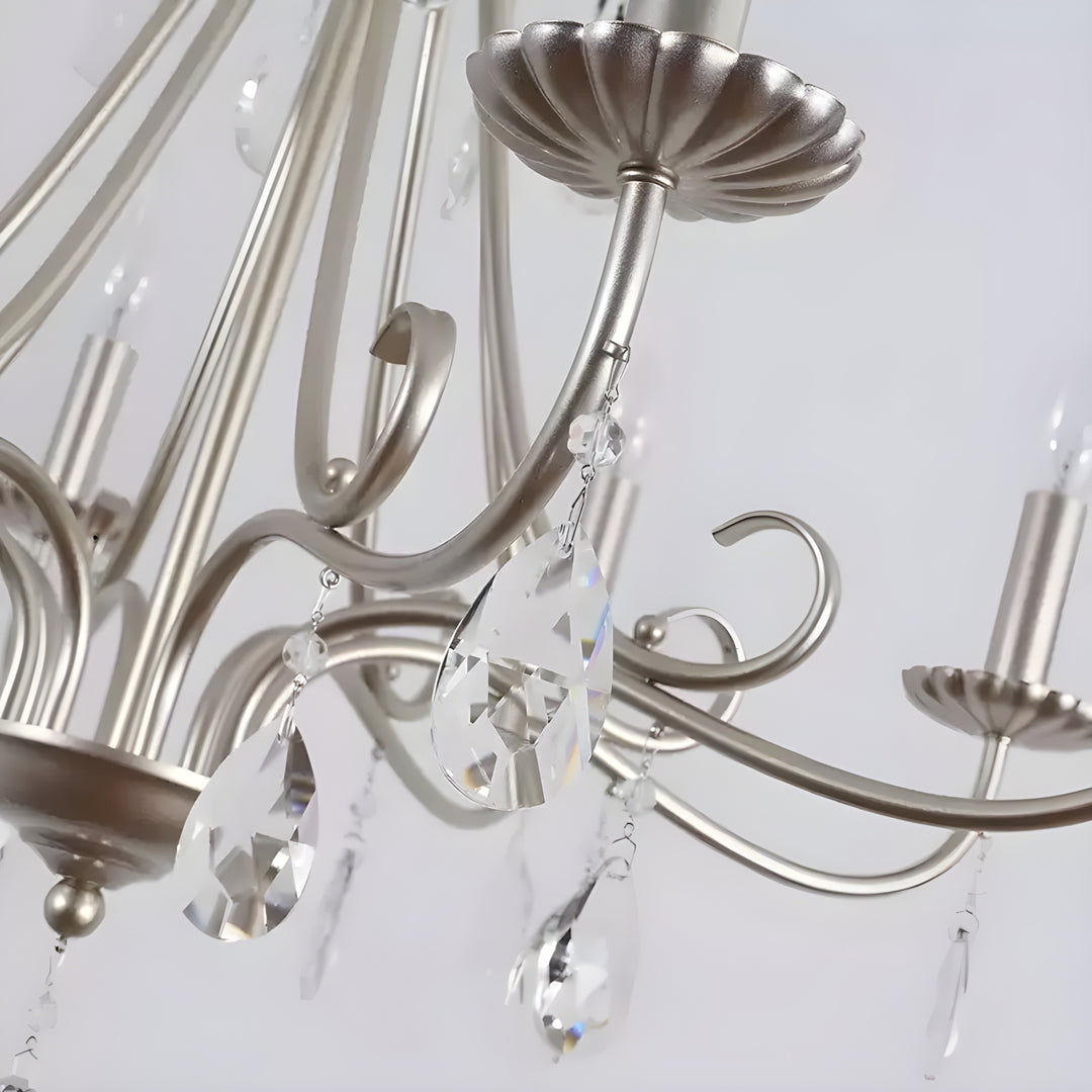Silver Crystal Candle Chandelier