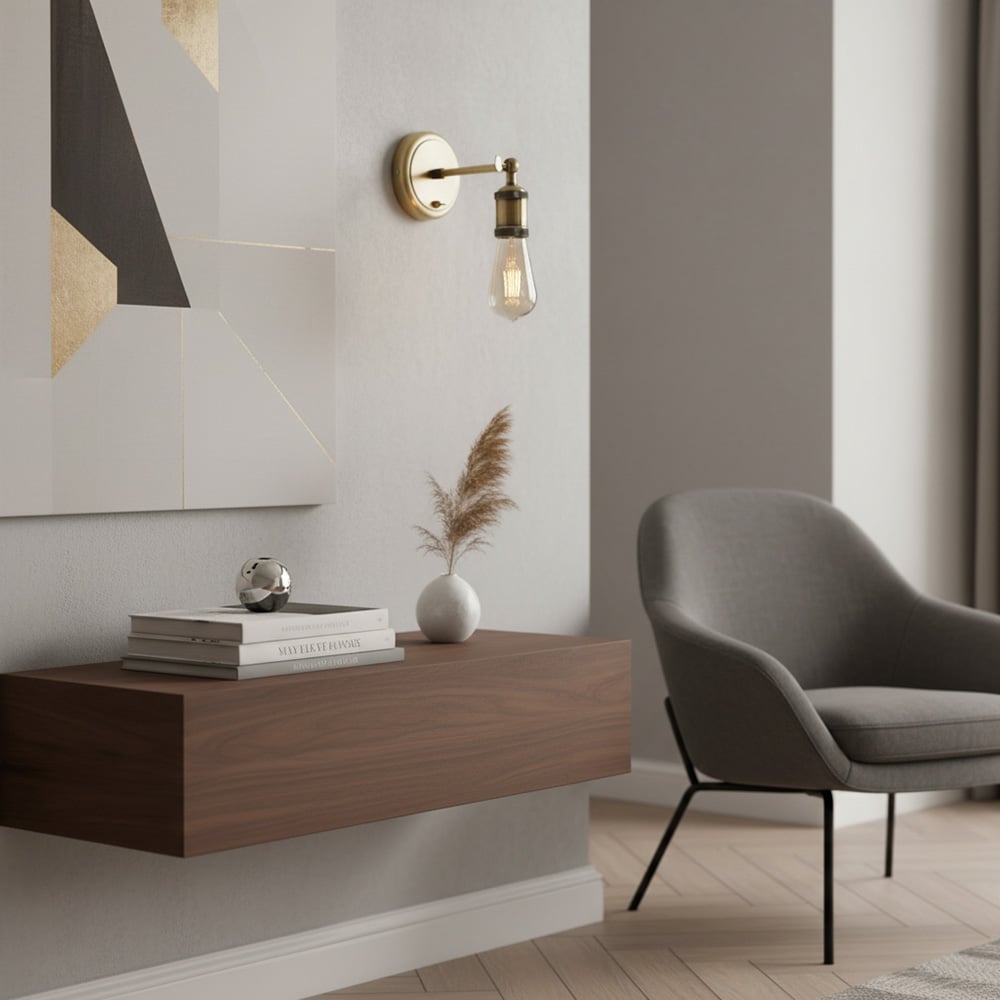 Driscoll Sleek Metal Arm Wall Light – Modern Industrial Wall Sconce for Living Room