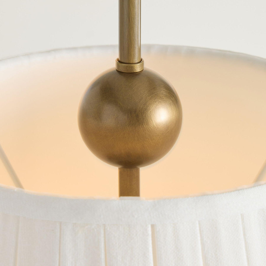 Lámpara colgante plisada de tela Luvora: elegante lámpara colgante de latón para comedor