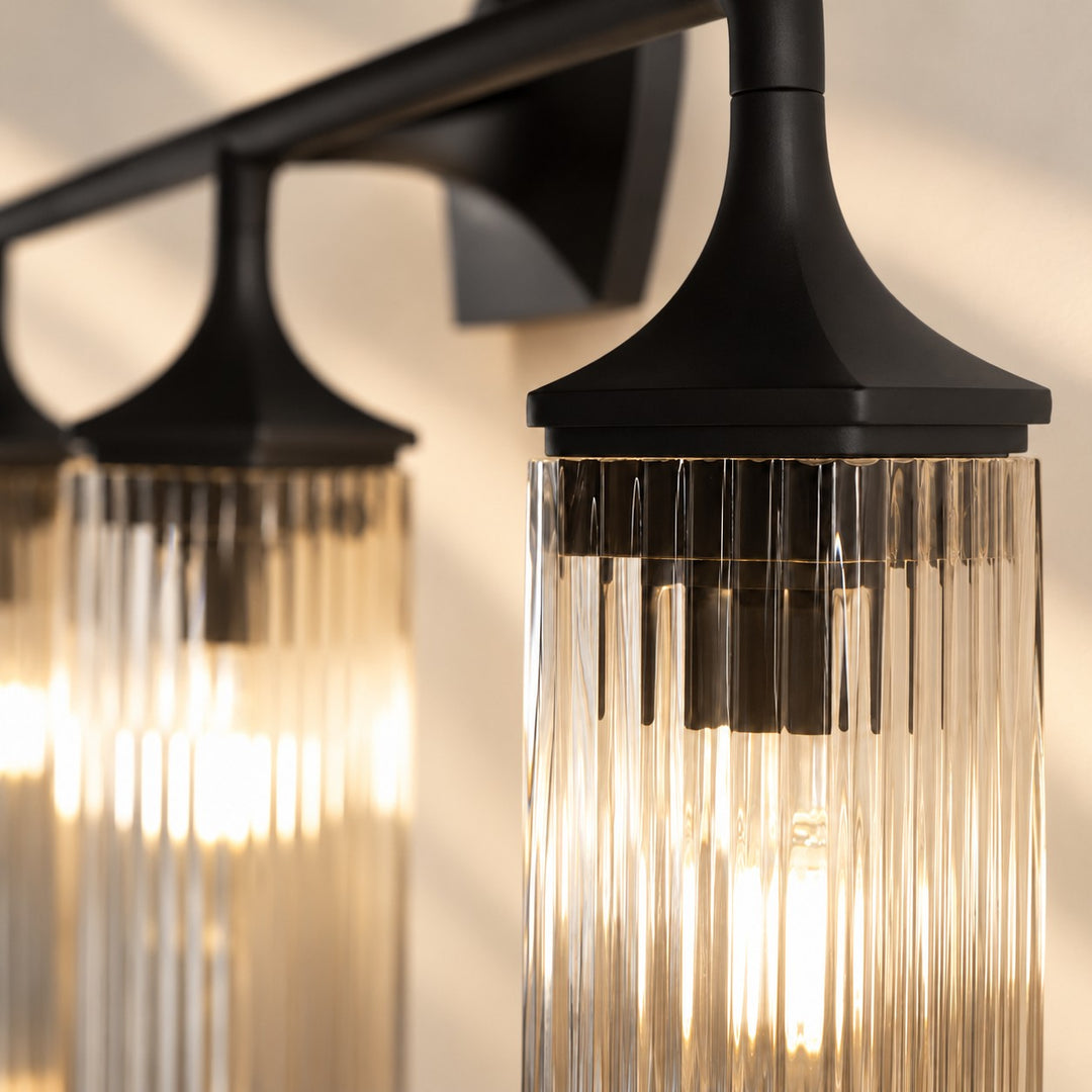 Ridged Shade Armed Cup Metal Plate Wall Light