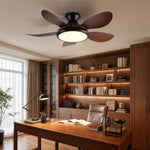 Load image into Gallery viewer, Wood-grain ceiling fan in a study room