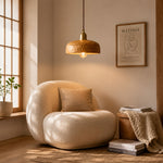 Cargar imagen en el visor de la Galería, Hand-carved Wabi-Sabi wood pendant lamp