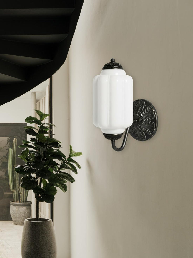 Vintage Milk Glass Sconce Bedside Hallway Eloise Wall Sconce
