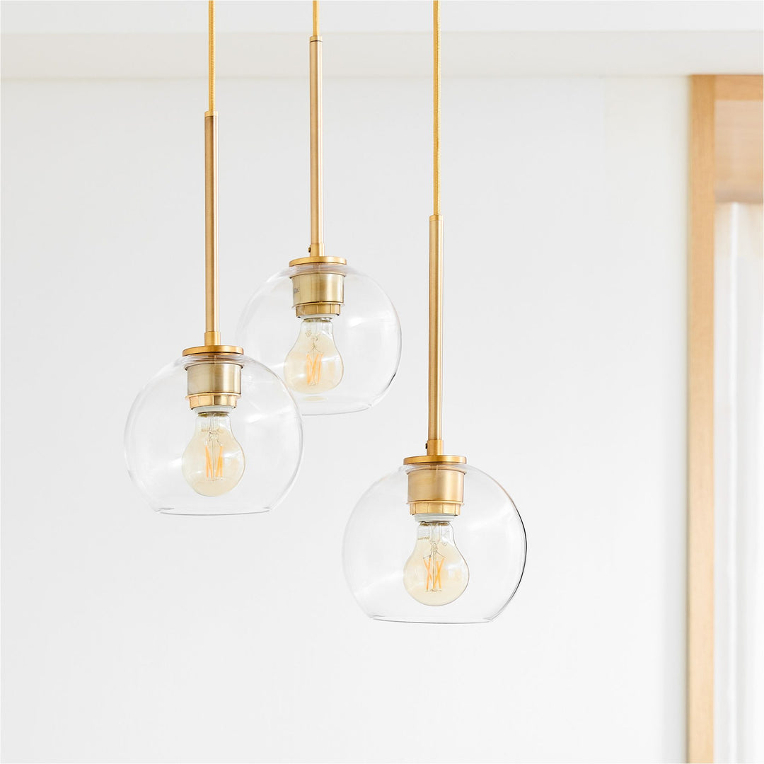 Lámpara de araña minimalista de cristal Selvion: luminaria escultural de vidrio artesanal