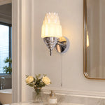 Bild in Gallery-Viewer laden, Chrome Art Deco wall light installed beside a mirror