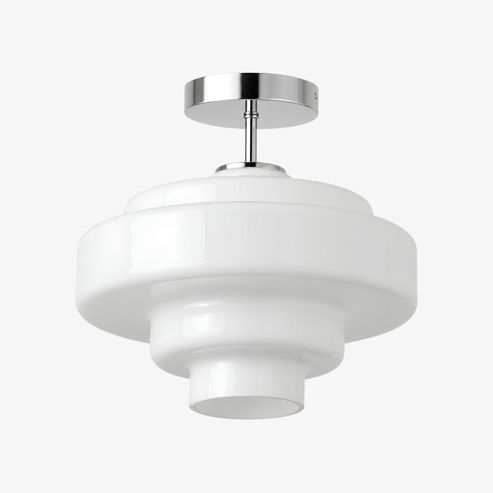 Koloro Glass Ceiling Light — Layered Rounded Design Lampshade for Hallway or Cloakroom