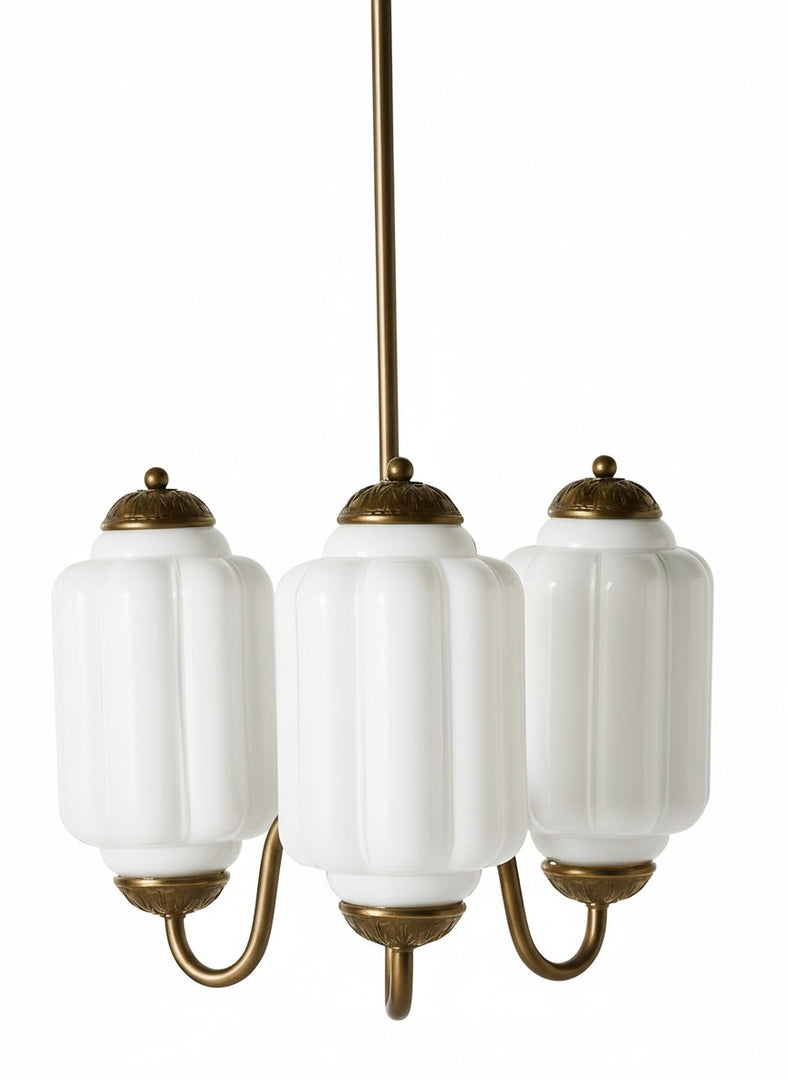 Lámpara colgante Eloise de vidrio lechoso festoneado de inspiración vintage: lámpara de acento moderna para cocina y dormitorio.