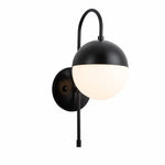 Bild in Gallery-Viewer laden, Black modern milk glass wall lamp