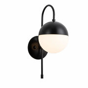 Black modern milk glass wall lamp