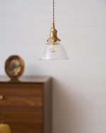 Load image into Gallery viewer, Brass Glass Hardwired Pendant Lamp