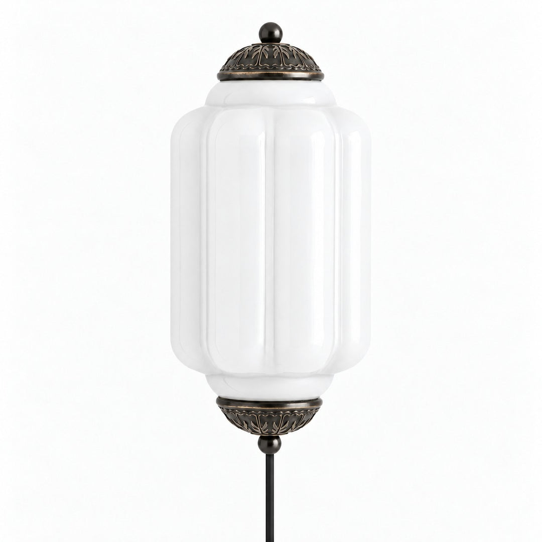 Eloise Fluted Leaf-Relief Plug-In Wall Sconce